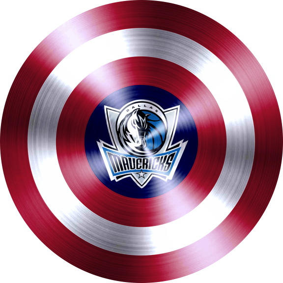 Captain American Shield With Dallas Mavericks Logo vinyl decal